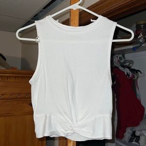 White Crop Tank Top